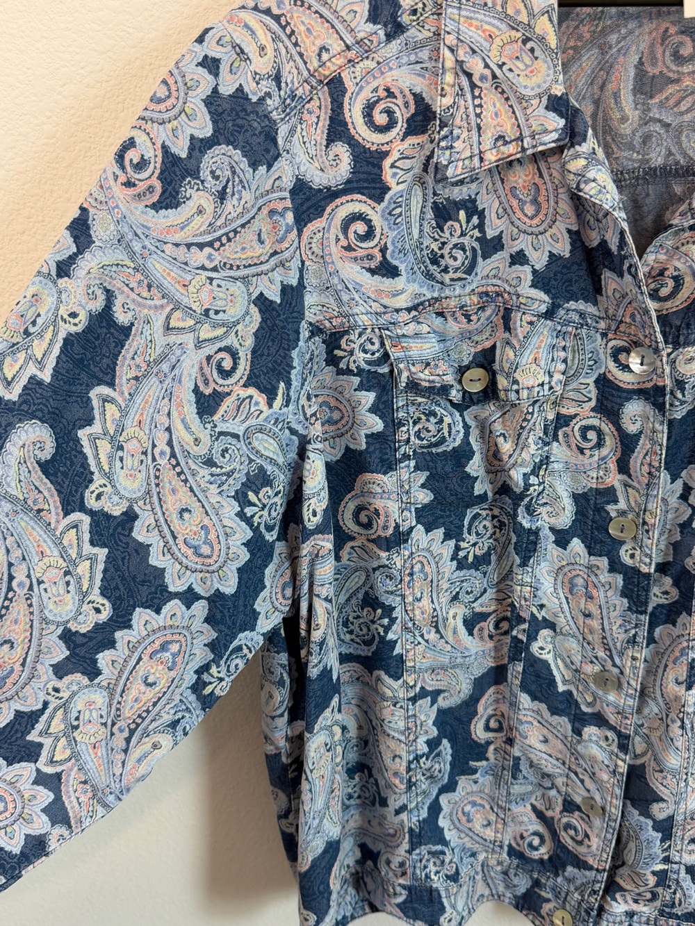 Ruby Rd. Paisley Button-Front Shirt Jacket - Picture 3 of 8